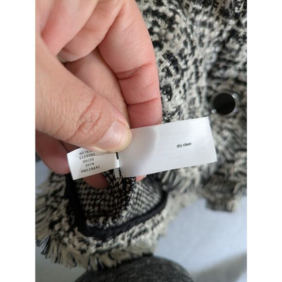 Lane Bryant Tweed Blazer Women's Size 18 Blackβ White Pattern Trim Buttoned Down - Picture 7 of 11